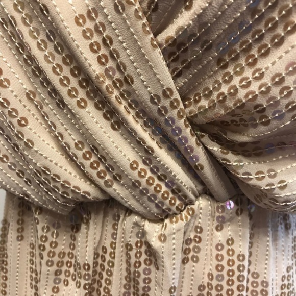 Express Sleeveless Gold Tan Sequin Dress XS - Picture 2 of 8